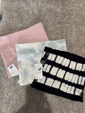 Old Navy Pink, Light Blue Tie-Dye & Black White Tie-Dye Neck Gaiter Set